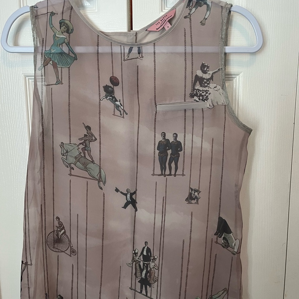 Ted Baker size 0 Sheer Tank Top Polyester